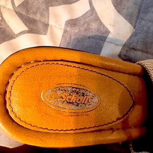 Tan sling back chunky heel